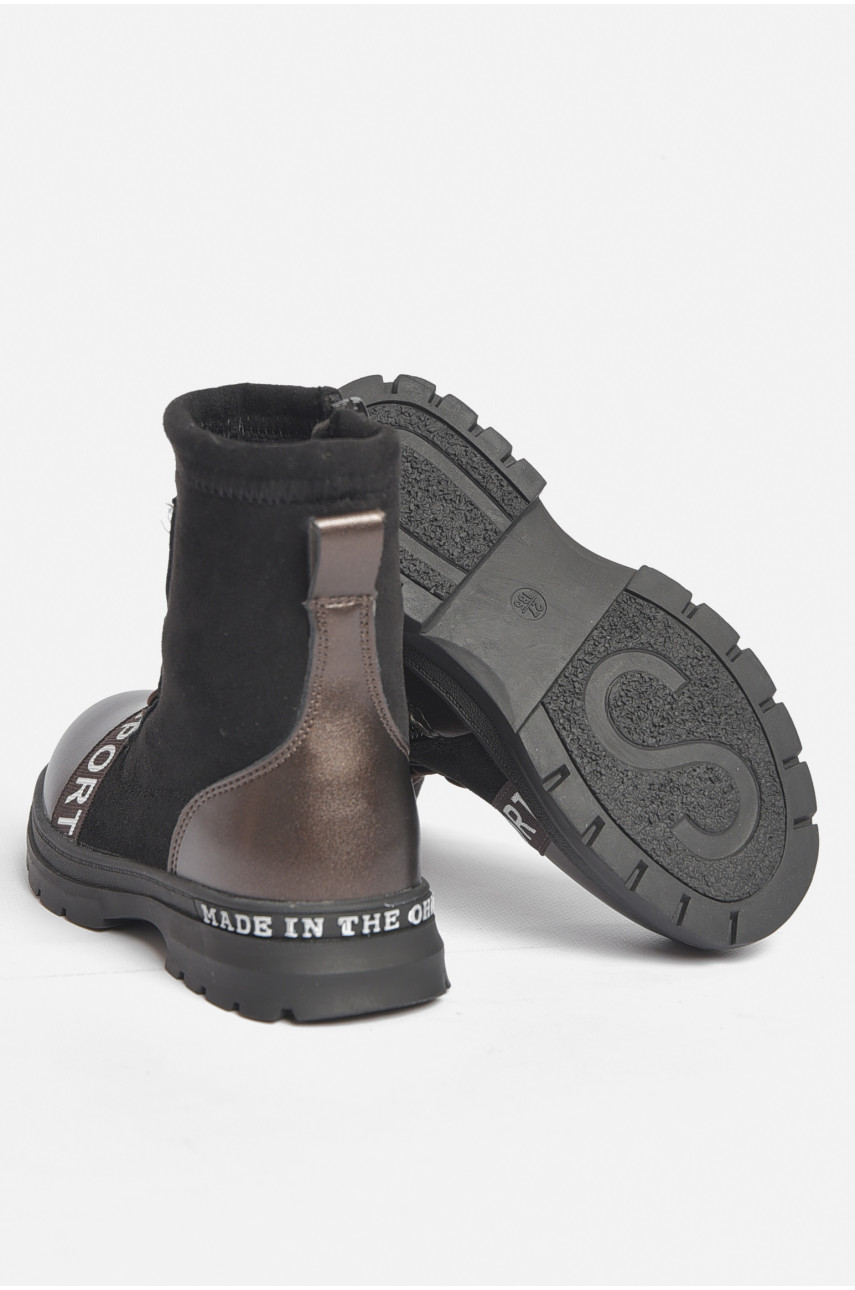 Ботинки детские демисезонные черного цвета В7108-2 189268 Ботинки детские демисезонные черного цвета В7108-2 189268