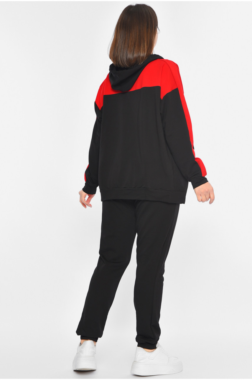 Спортивный костюм женский черно-красного цвета 303 189274 Спортивный костюм женский черно-красного цвета 303 189274