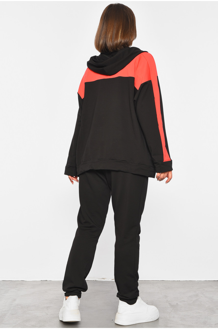 Спортивный костюм женский черно-кораллового цвета 303 189276 Спортивный костюм женский черно-кораллового цвета 303 189276