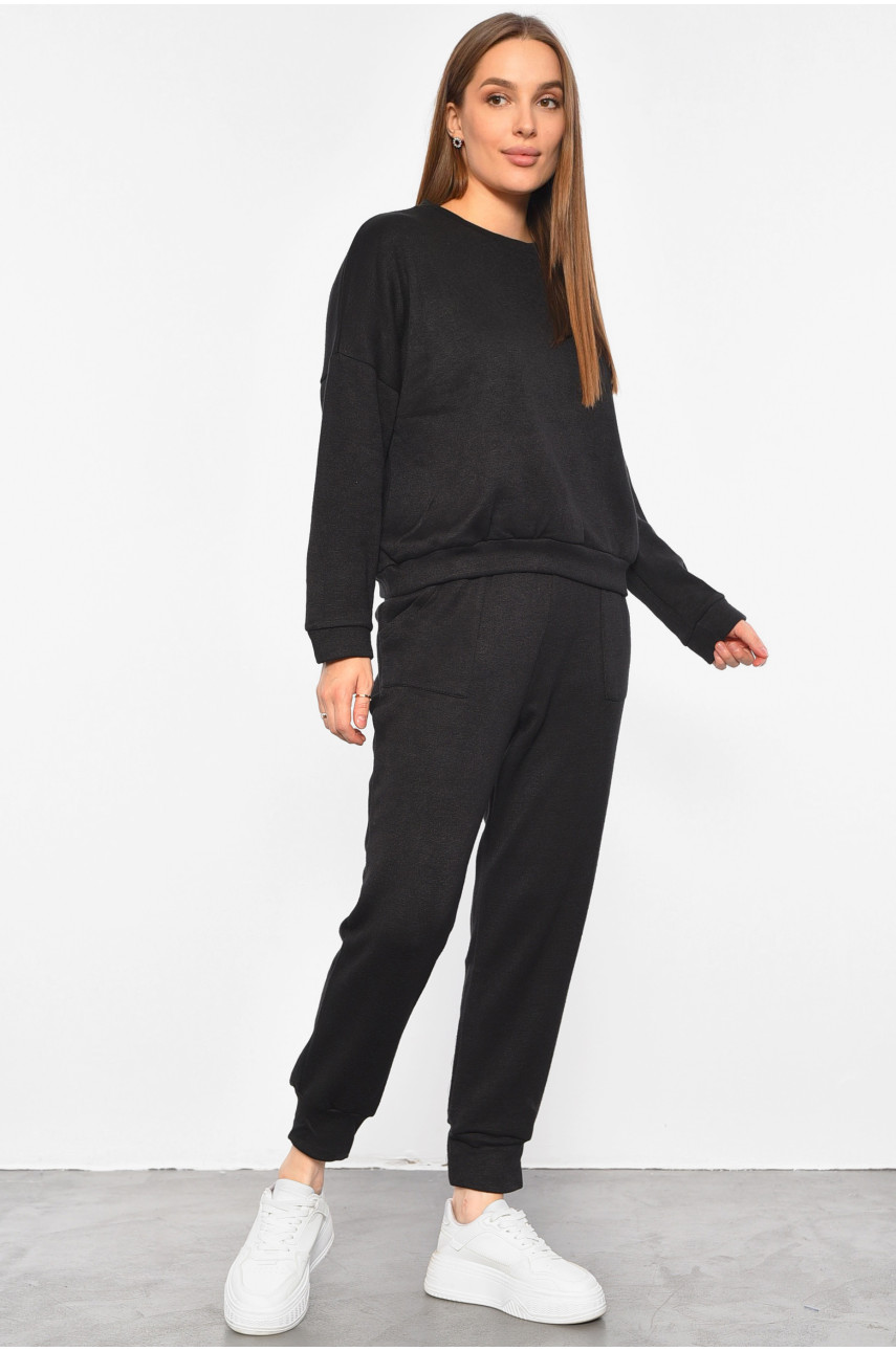 Спортивный костюм женский ангоровый черного цвета 189283 Спортивный костюм женский ангоровый черного цвета 189283