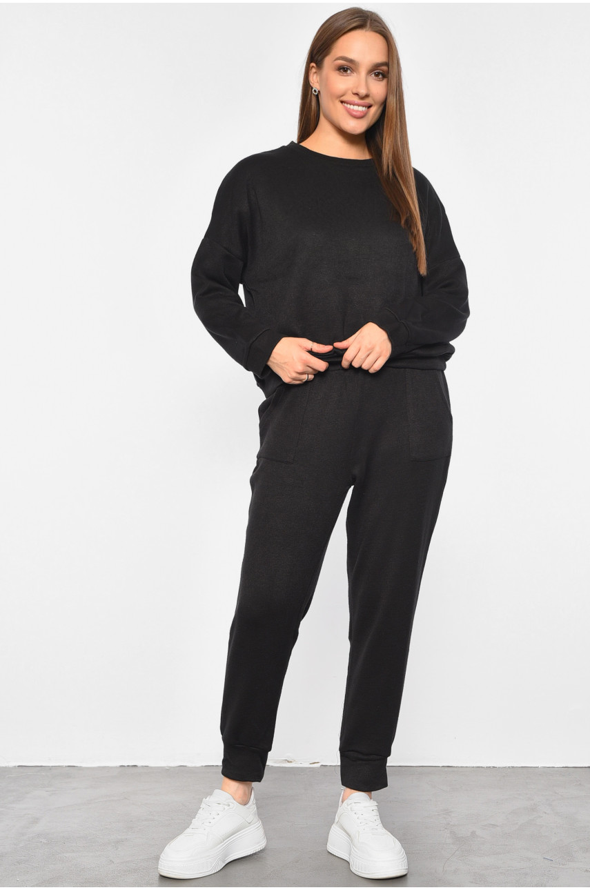 Спортивный костюм женский ангоровый черного цвета 189283 Спортивный костюм женский ангоровый черного цвета 189283