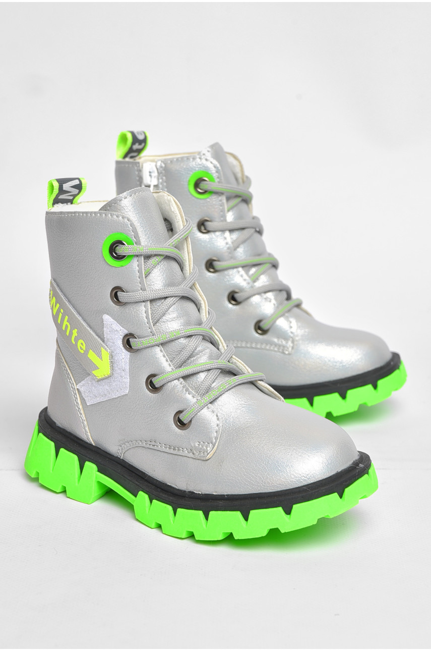 Ботинки детские демисезонные серебристого цвета 227-9 189285