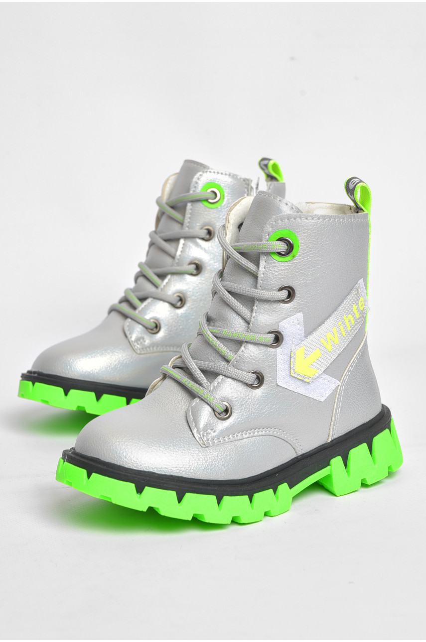 Ботинки детские демисезонные серебристого цвета 227-9 189285