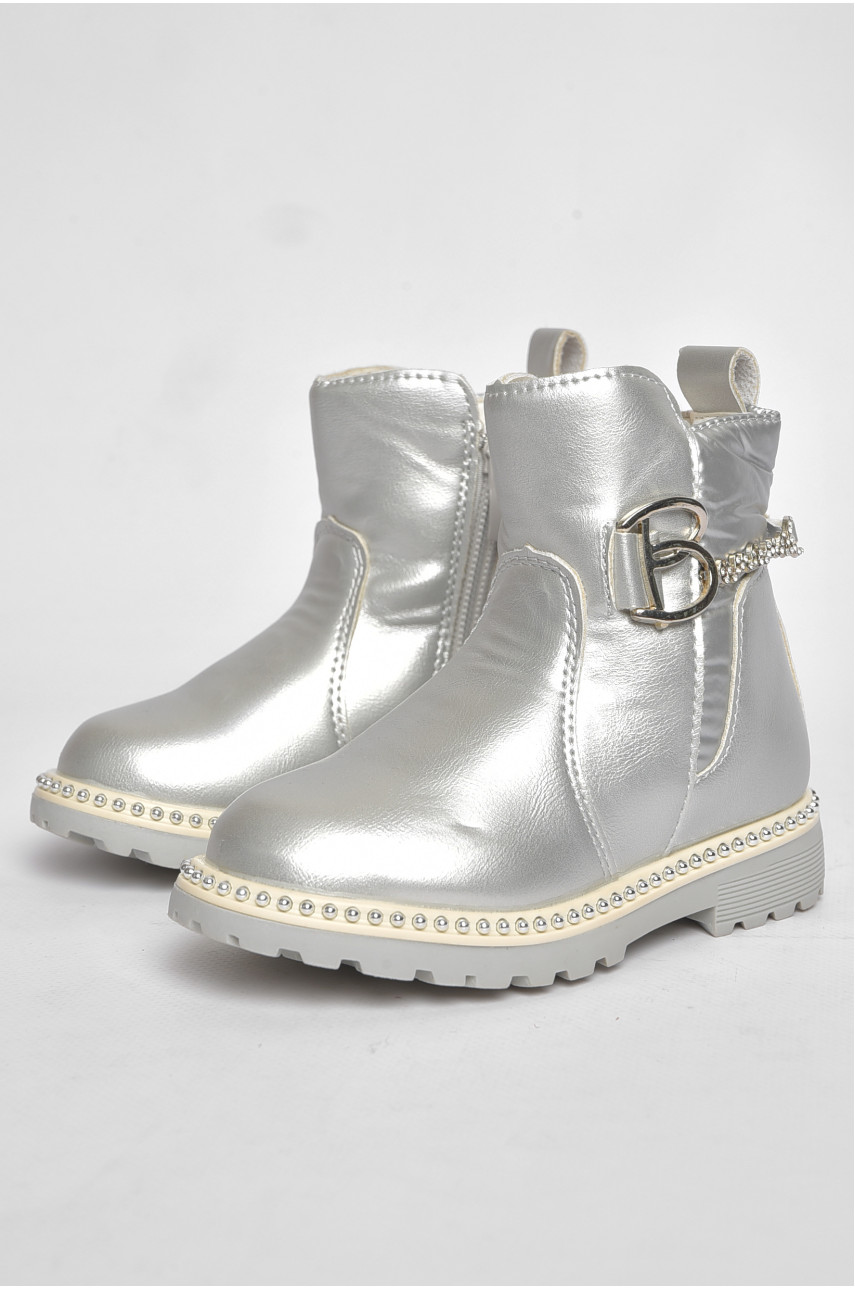 Ботинки детские демисезон серого цвета на флисе C-L2-8 189294