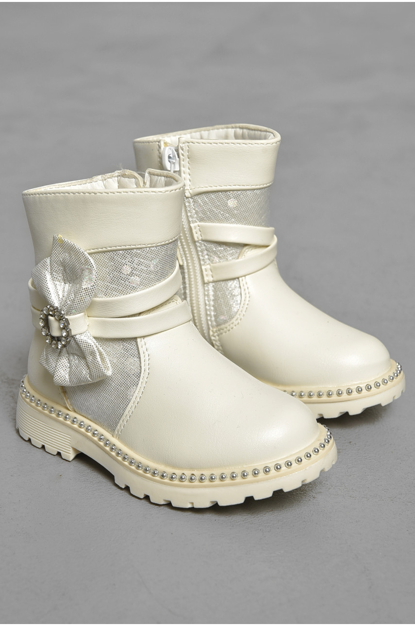 Ботинки детские демисезон белого цвета  на флисе C-L3-6 189301
