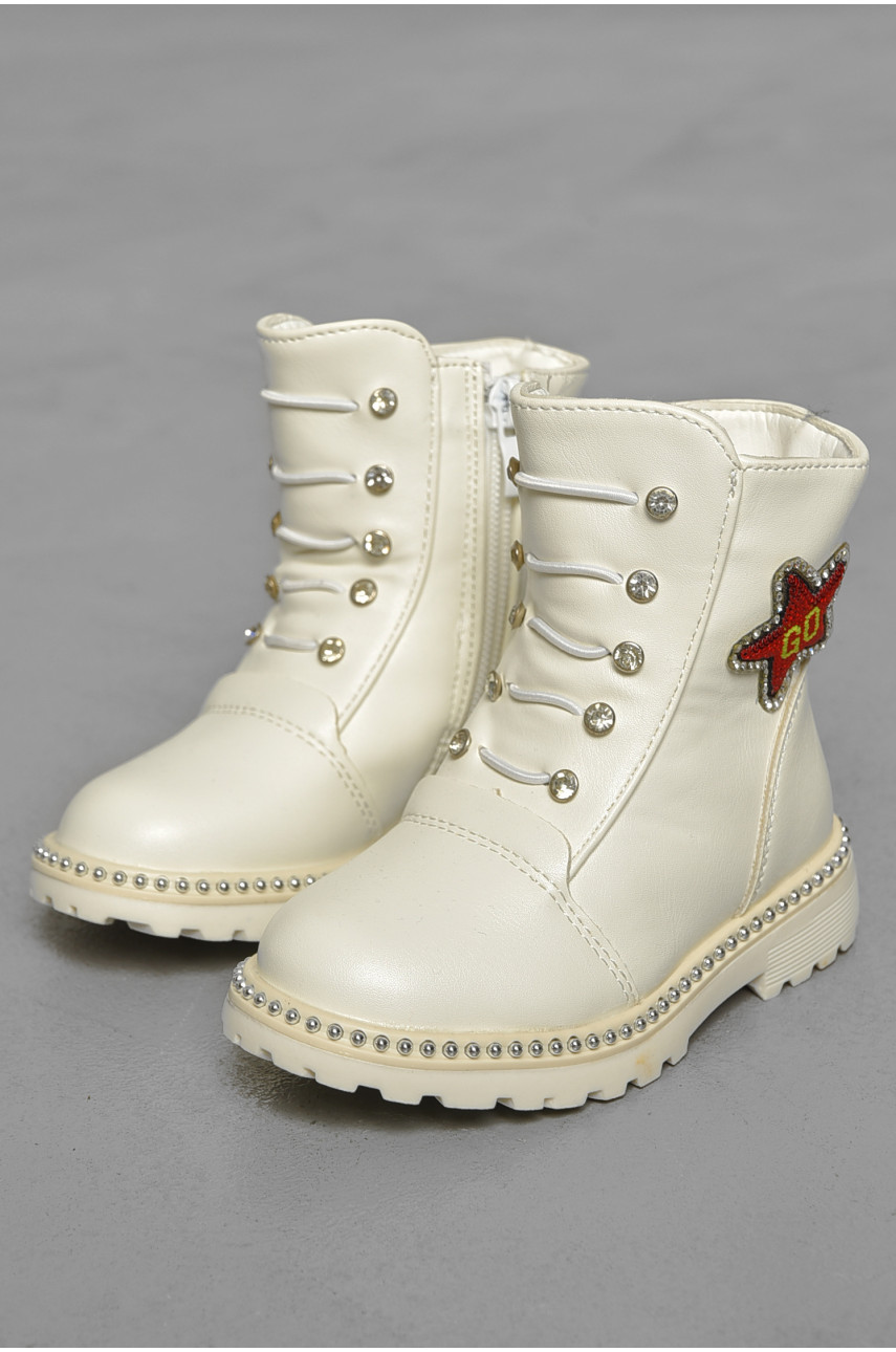 Ботинки детские демисезон белого цвета  на флисе C-L1-6 189302