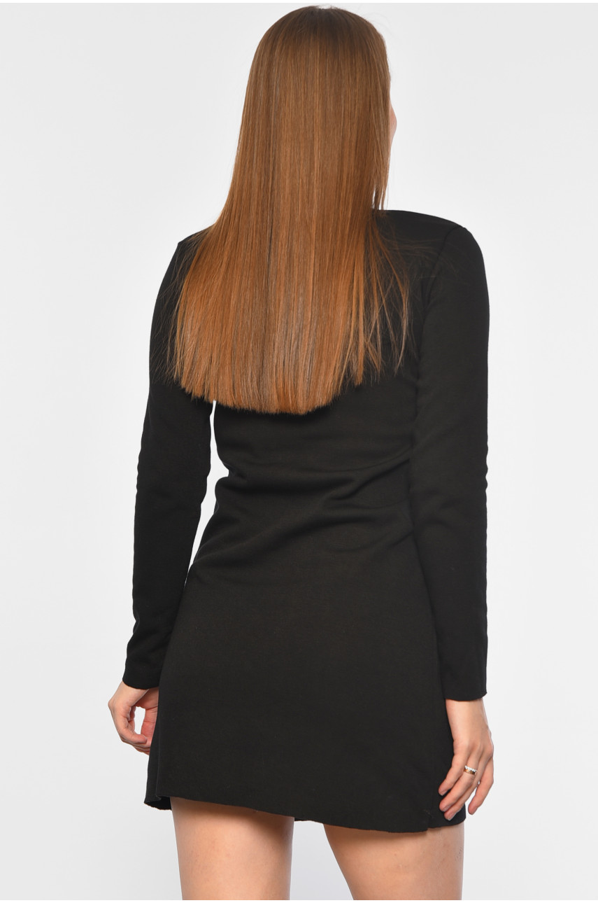 Сукня жіноча на хутрі чорного кольору з написом 189306