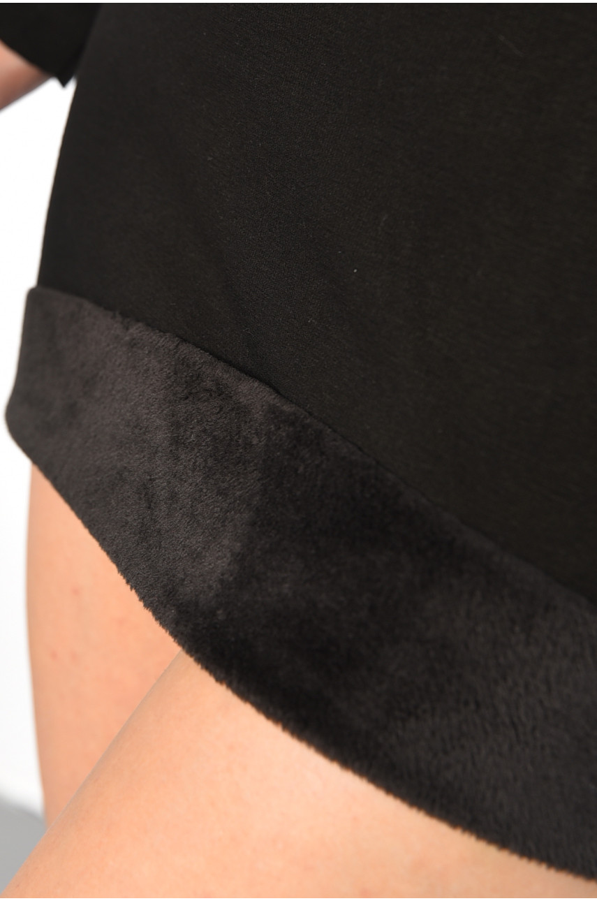 Сукня жіноча на хутрі чорного кольору з написом 189308