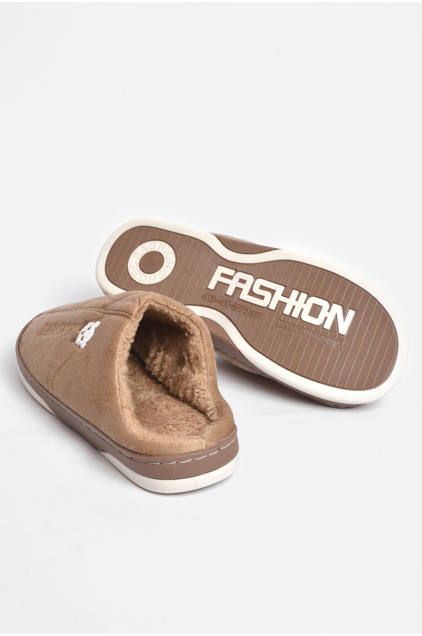 Тапочки комнатные мужские коричневого цвета на меху sp-022 189316 Тапочки комнатные мужские коричневого цвета на меху sp-022 189316