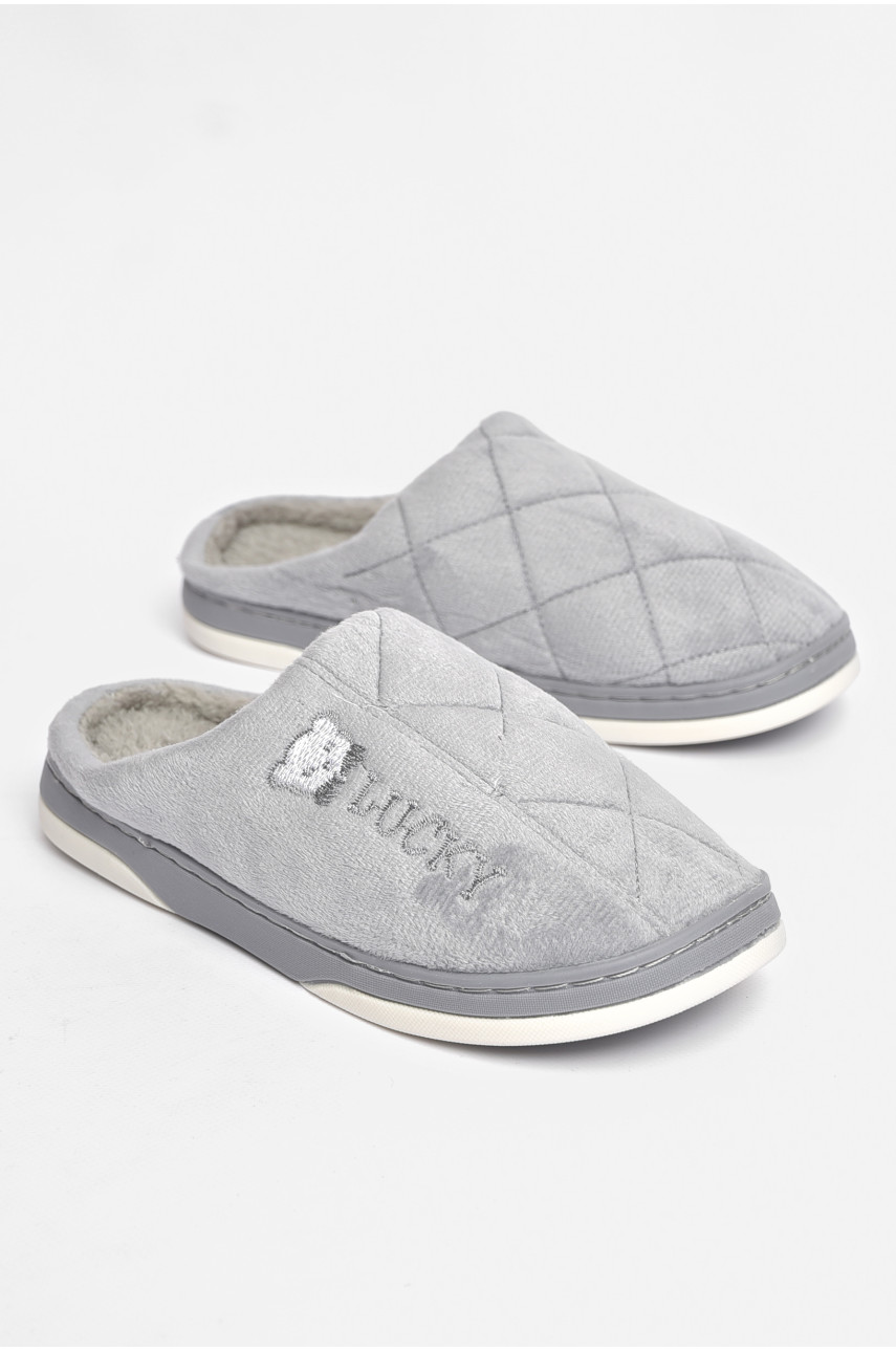 Тапочки комнатные мужские серого цвета на меху sp-022 189318 Тапочки комнатные мужские серого цвета на меху sp-022 189318