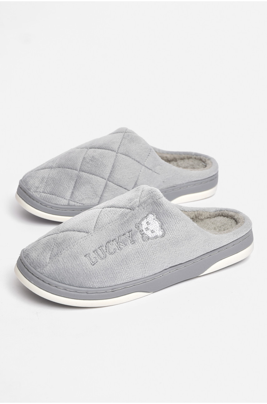 Тапочки комнатные мужские серого цвета на меху sp-022 189318 Тапочки комнатные мужские серого цвета на меху sp-022 189318