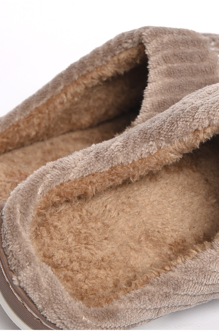 Капці кімнатні чоловічі коричневого кольору на хутрі sp-019 189321