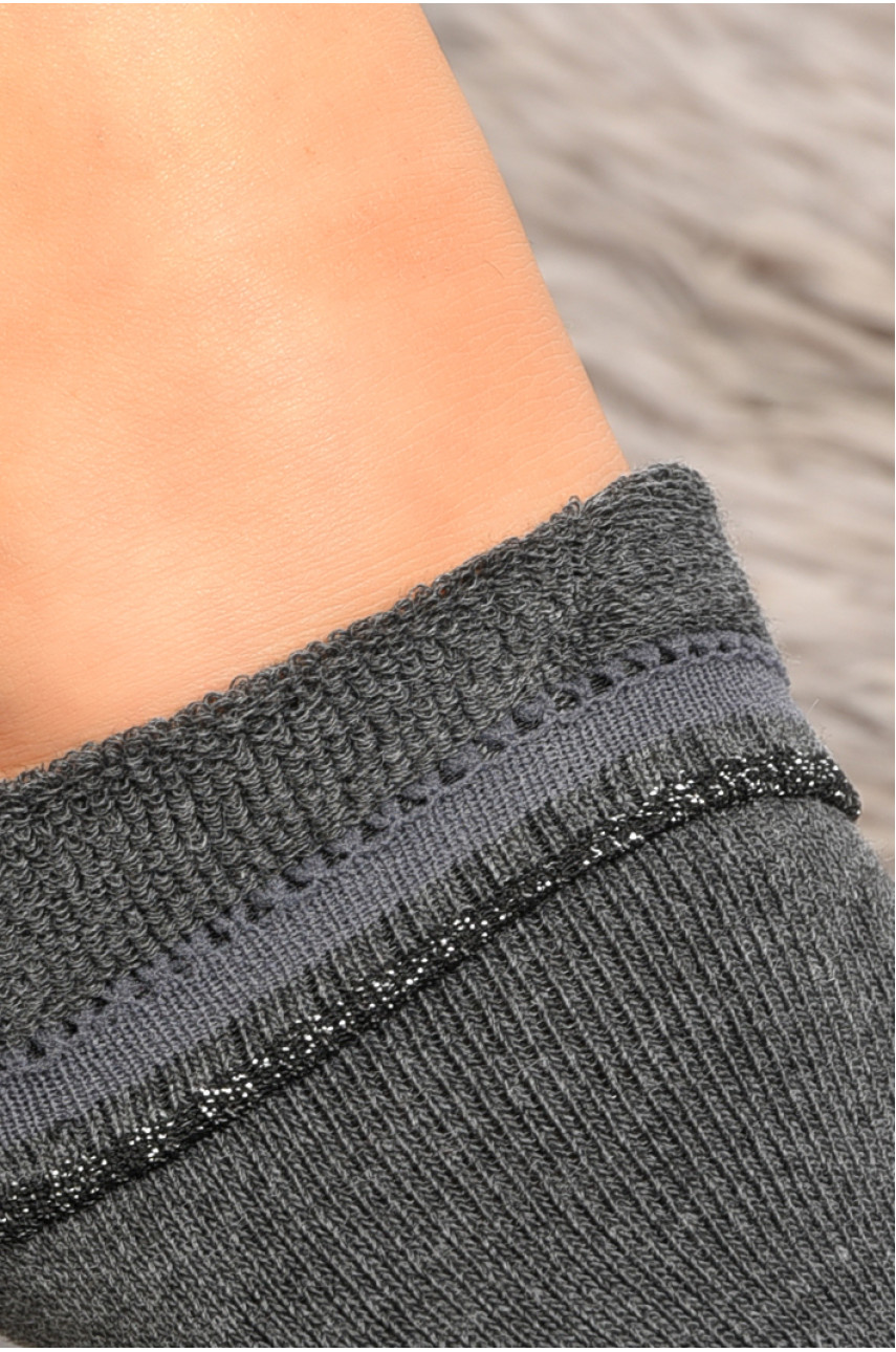 Шкарпетки жіночі махрові темно-сірого кольору 605-1 189342 Шкарпетки жіночі махрові темно-сірого кольору 605-1 189342