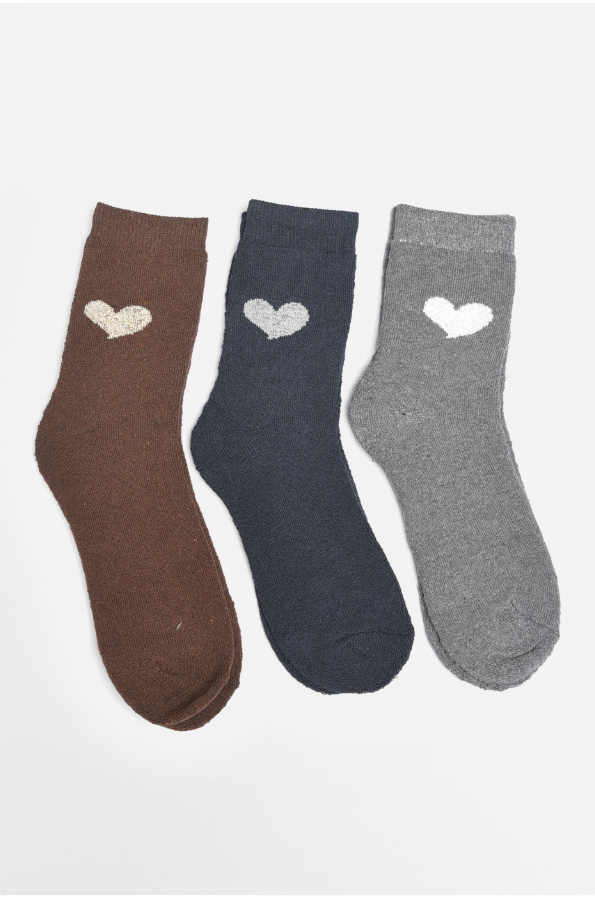 Набор носков женских махровых 3 штуки 708-15 189353