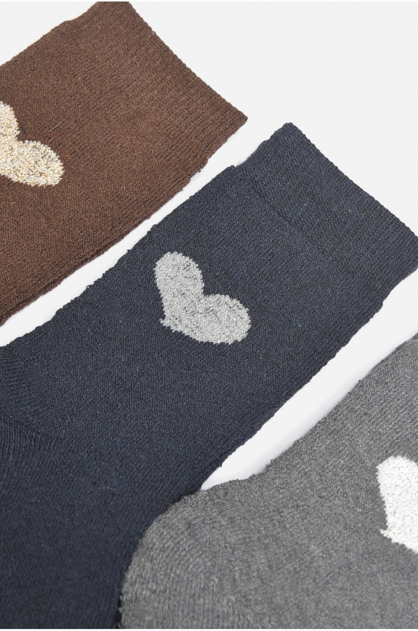 Набор носков женских махровых 3 штуки 708-15 189353