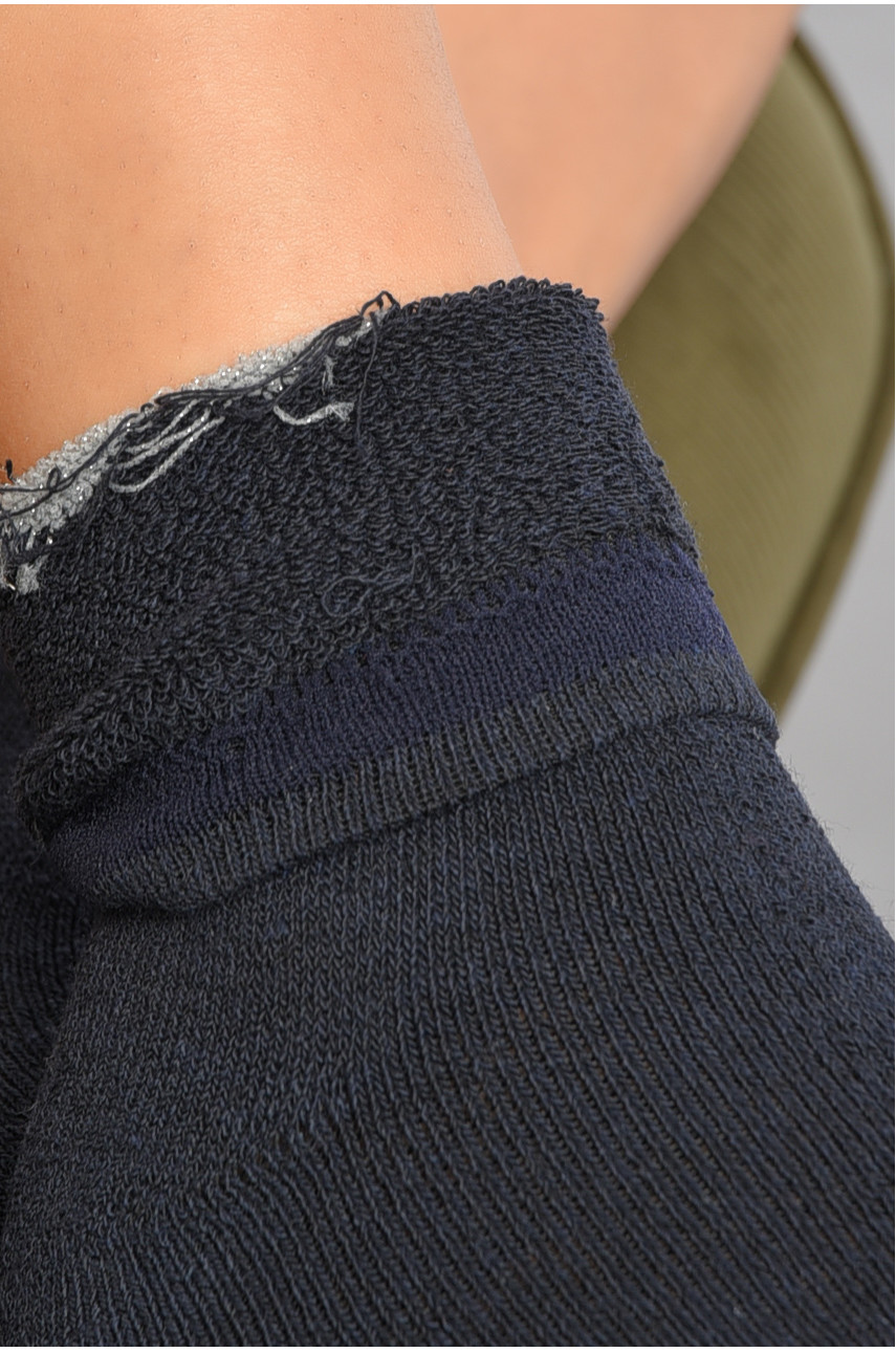 Носки женские махровые темно-синего цвета 708-15 189355 Носки женские махровые темно-синего цвета 708-15 189355