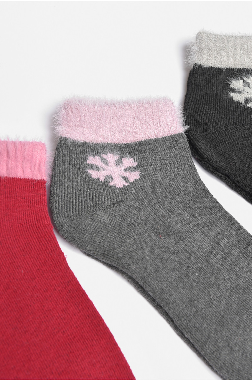 Набор носков женских махровых 3 штуки 605-4 189363