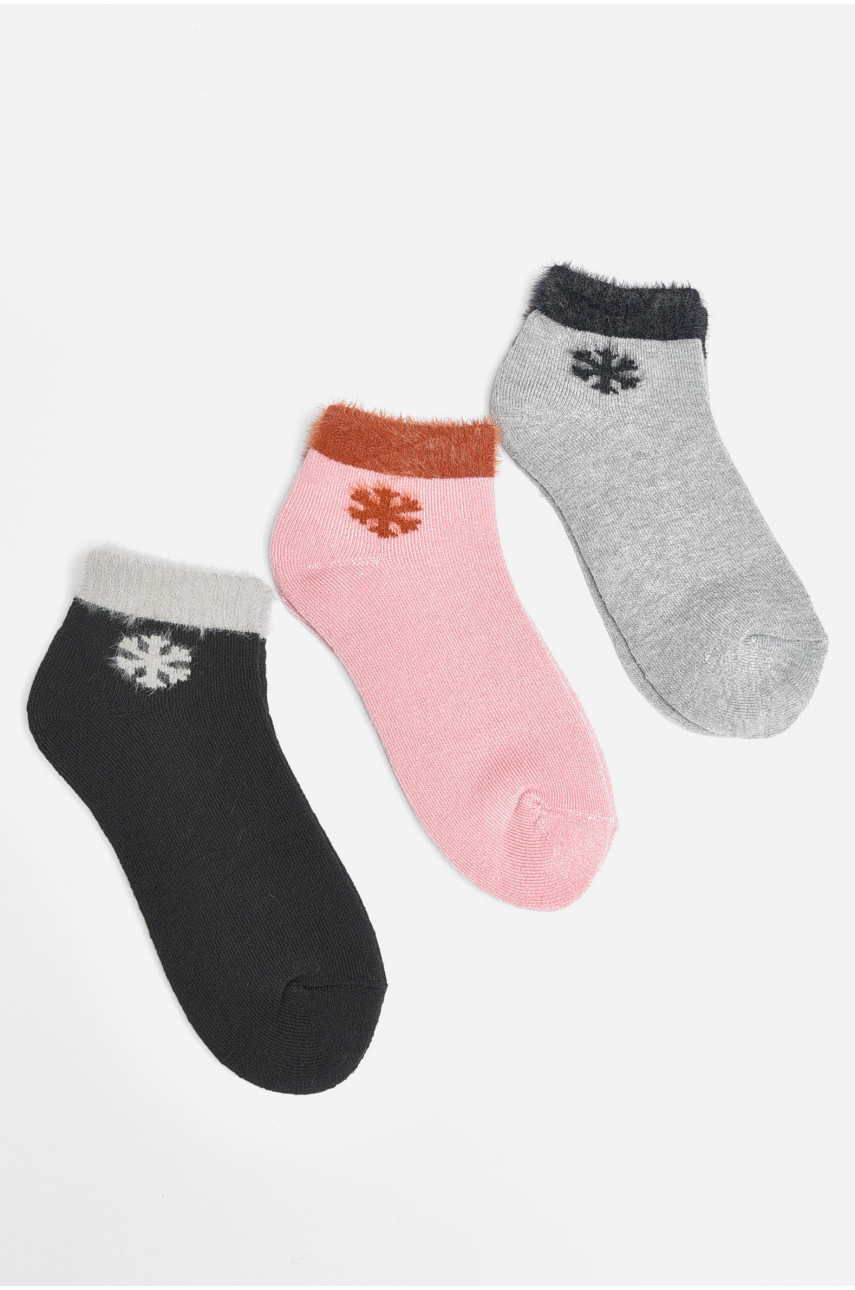 Набор носков женских махровых 3 штуки 605-4 189364