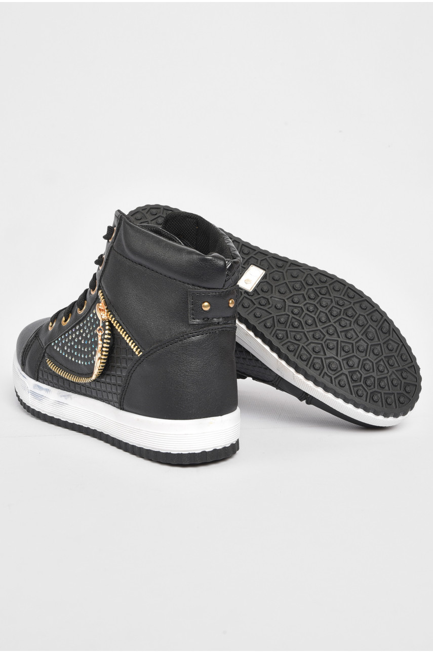 Ботинки женские демисезонные чёрного цвета на молнии Уценка LB109 189374