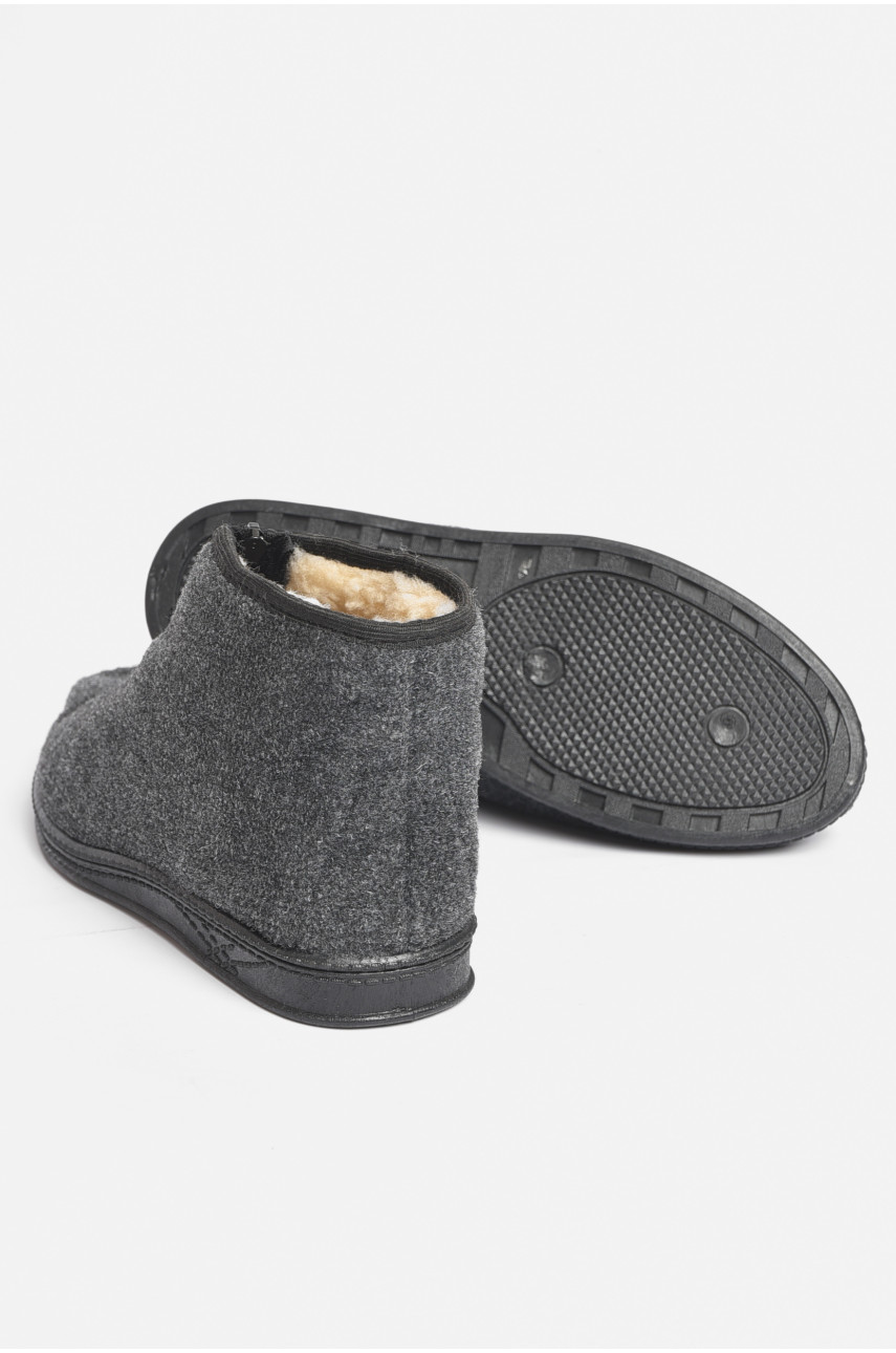 Бурки чоловічі на хутрі  темно-сірого кольору 77 189376
