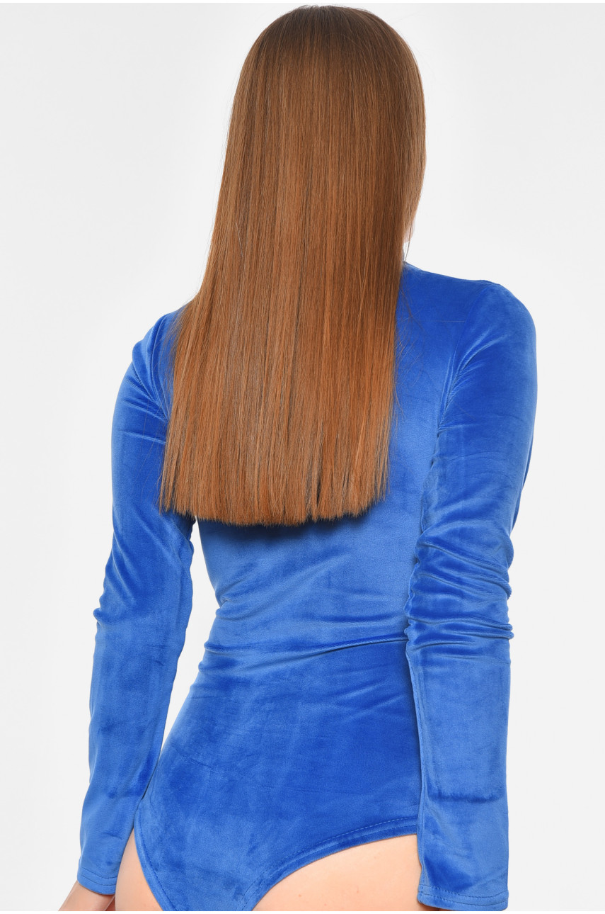 Боді жіноче велюрове однотонне синього кольору 1399 189379