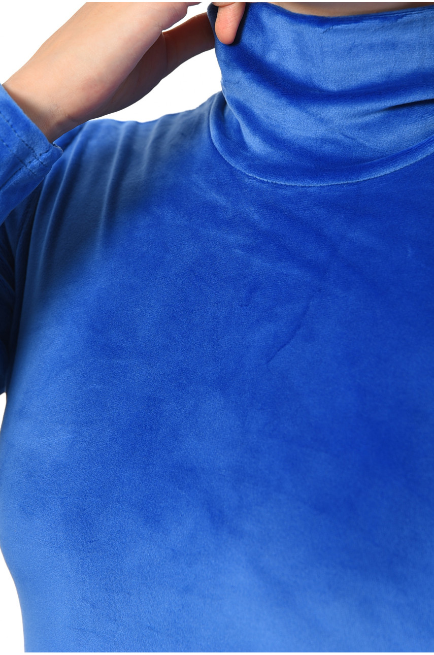 Боді жіноче велюрове однотонне синього кольору 1399 189379