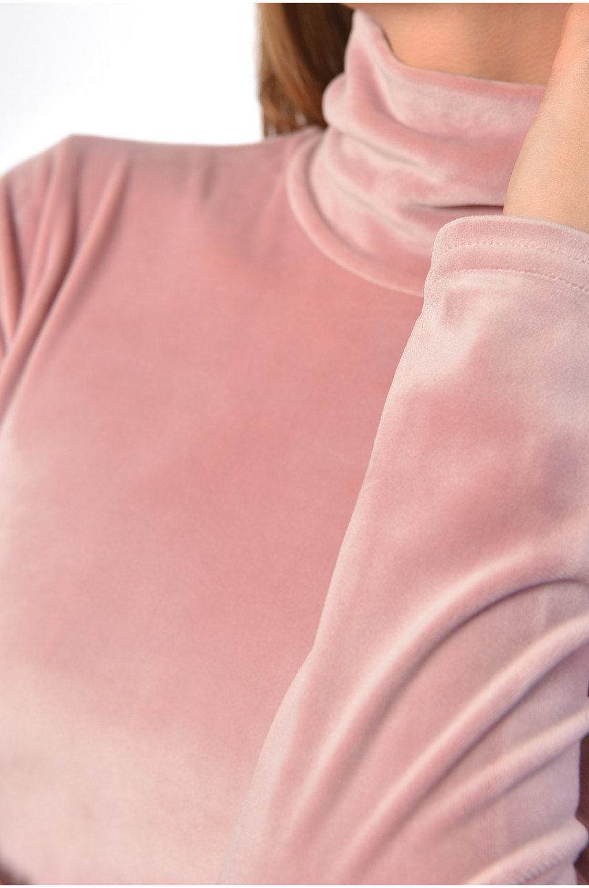 Боді жіноче велюрове однотонне пудрового кольору 1399 189398
