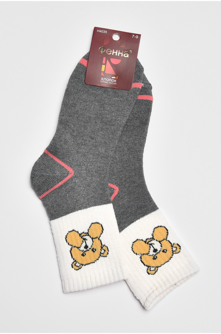 Носки детские для девочки серого цвета 4035 189429