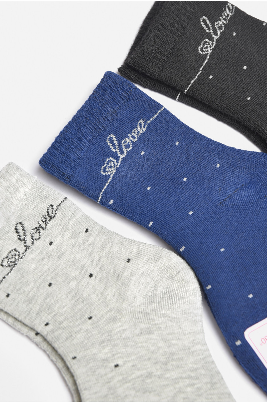 Набор носков детских для девочки 3 штуки 4047 189437