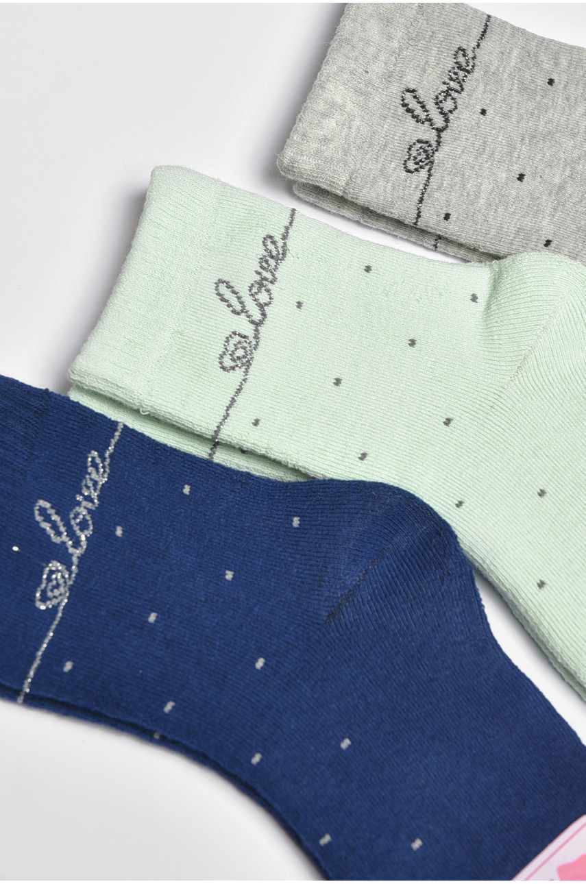 Набор носков детских для девочки 3 штуки 4047 189438