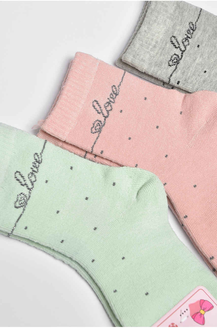 Набор носков детских для девочки 3 штуки 4047 189439