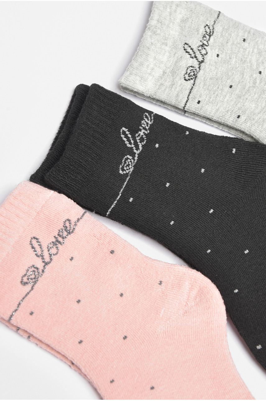 Набор носков детских для девочки 3 штуки 4047 189440