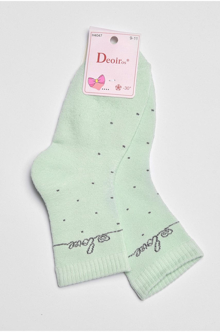 Носки детские для девочки мятного цвета 4047 189445