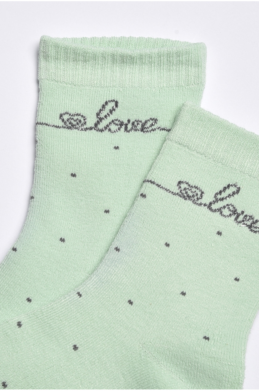 Носки детские для девочки мятного цвета 4047 189445