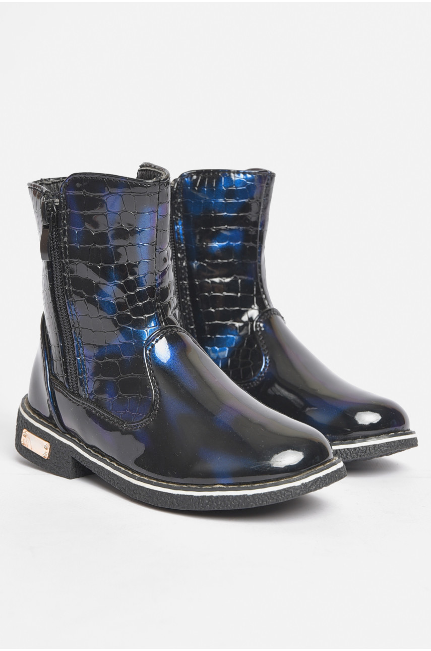 Ботинки детские демисезонные черного цвета на флисе F350-2 189448