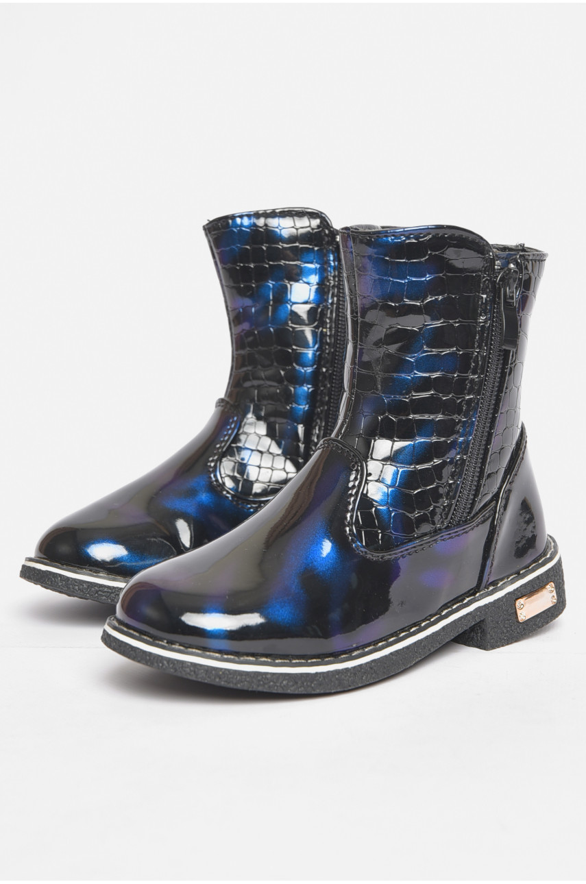 Ботинки детские демисезонные черного цвета на флисе F350-2 189448