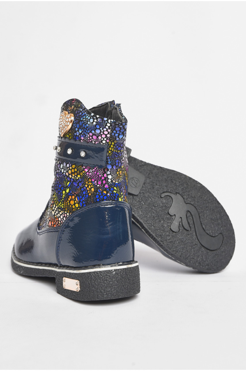 Ботинки детские демисезонные синего цвета на флисе F354-2 189450 Ботинки детские демисезонные синего цвета на флисе F354-2 189450