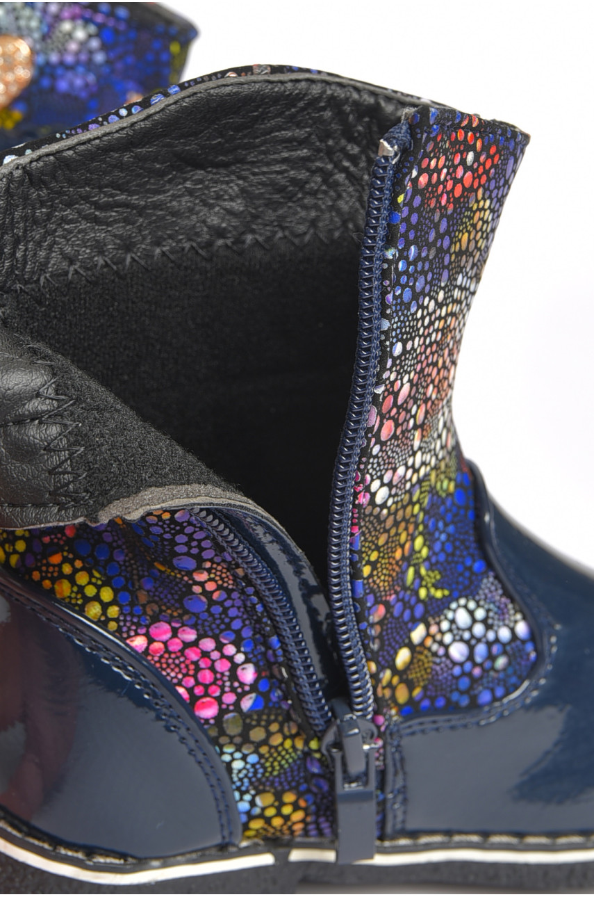 Ботинки детские демисезонные синего цвета на флисе F354-2 189450 Ботинки детские демисезонные синего цвета на флисе F354-2 189450