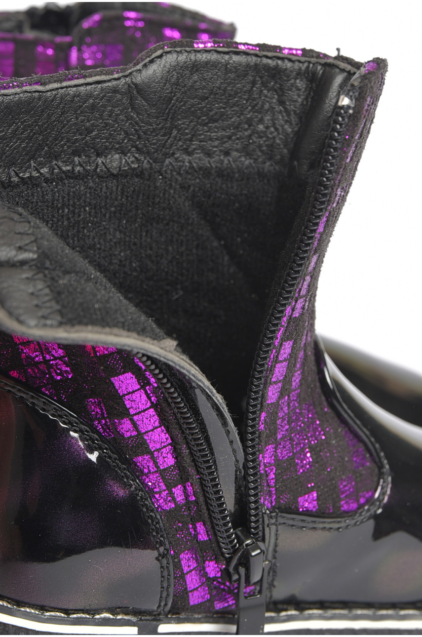 Ботинки детские демисезонные черного цвета на флисе F351-4 189452 Ботинки детские демисезонные черного цвета на флисе F351-4 189452