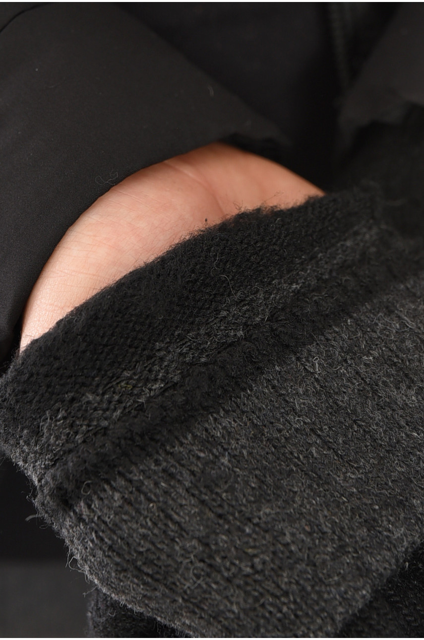 Перчатки мужские акриловые утепленные черного цвета 8008 189458