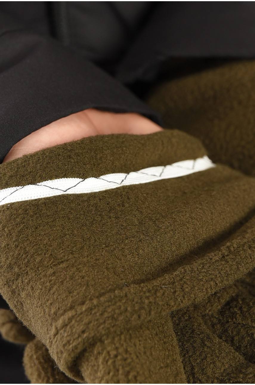 Рукавички чоловічі флісові кольору хакі 102-4 189477