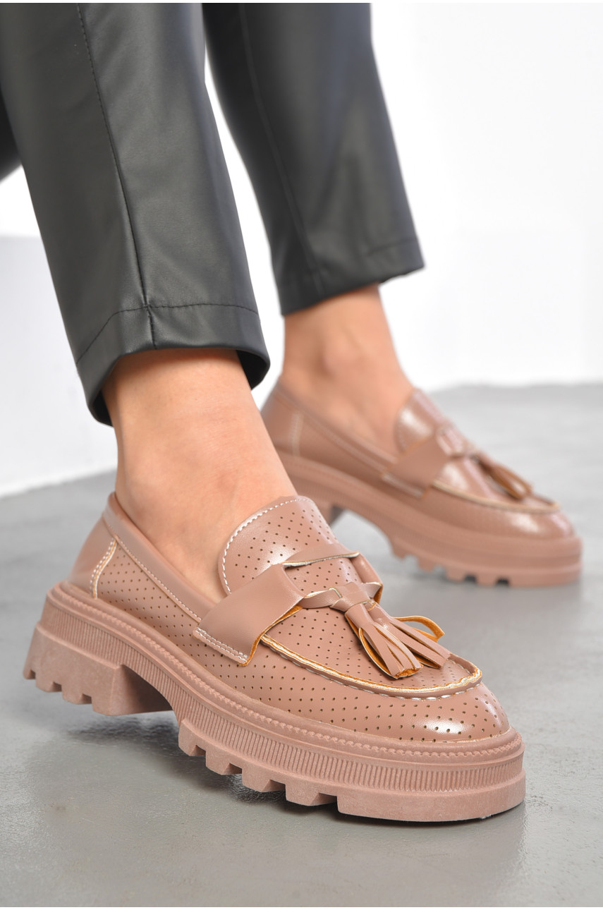 Лофери жіночі темно-рожевого кольору Y110-5 189479