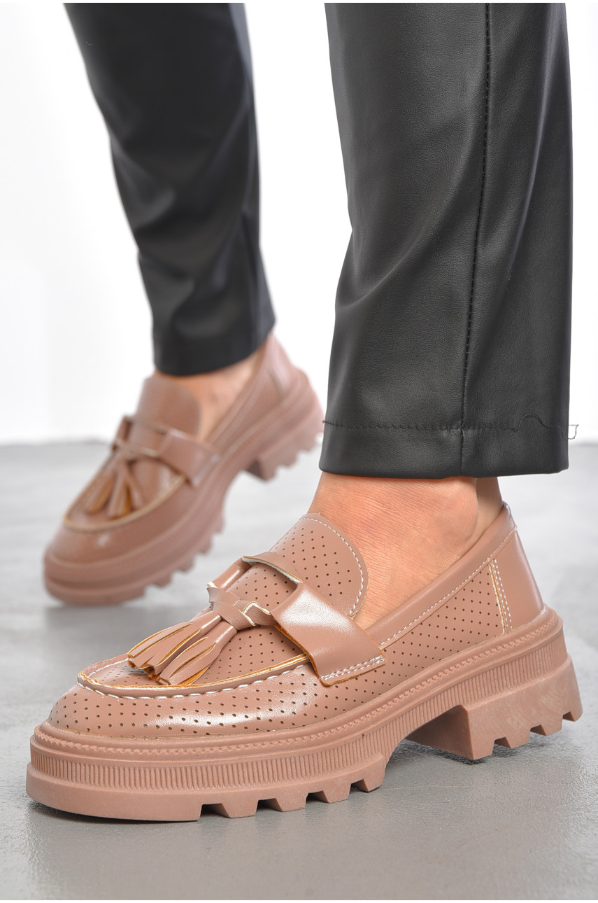 Лофери жіночі темно-рожевого кольору Y110-5 189479