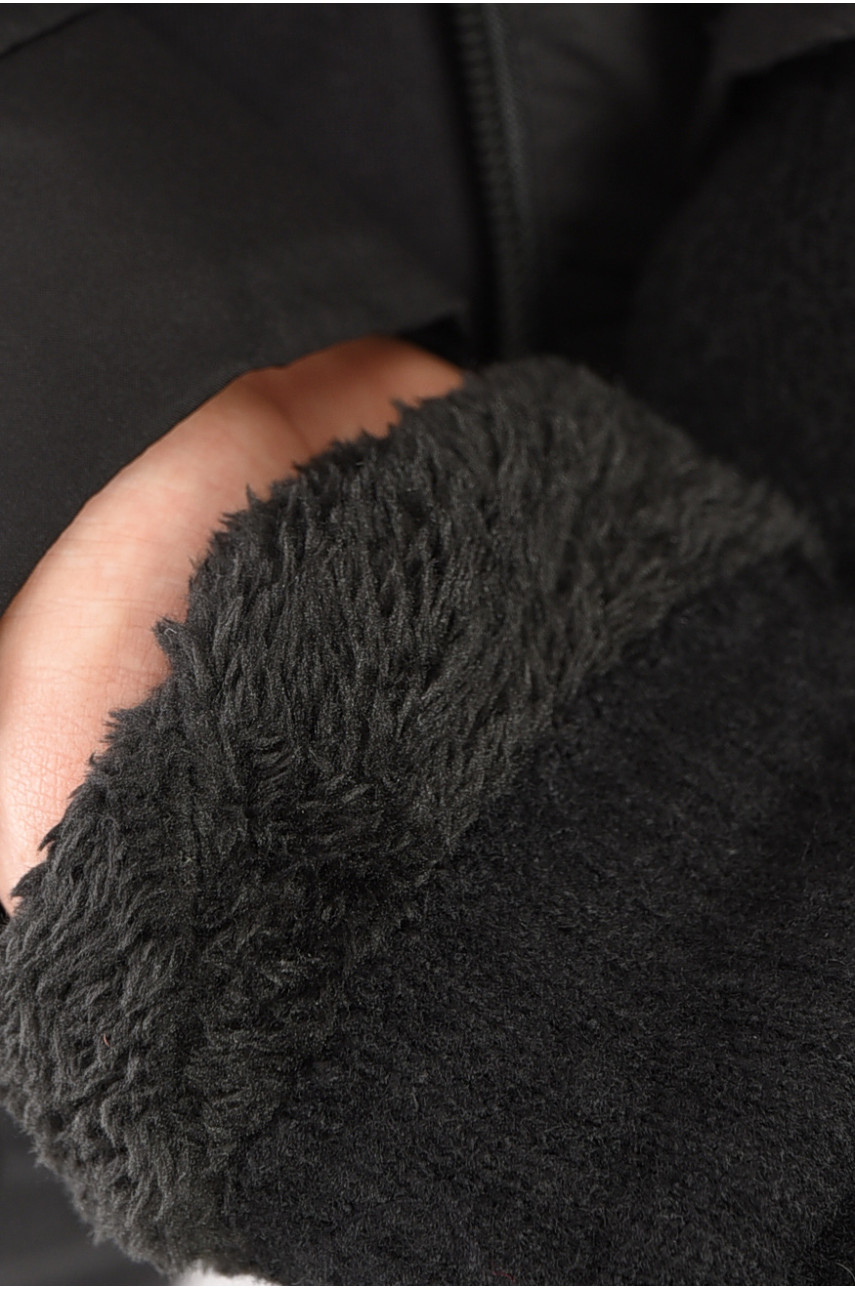 Перчатки мужские акриловые на меху черного цвета 189484