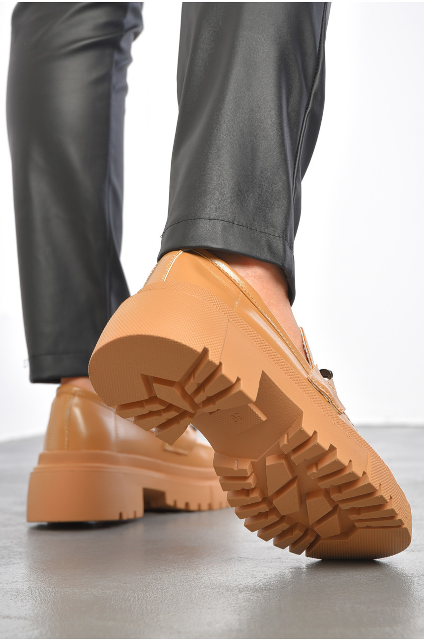 Лофери жіночі темно-бежевого кольору Y108-2 189501