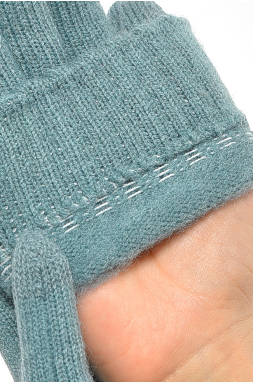 Рукавички жіночі сенсорні блакитного кольору утеплені 7028 189506