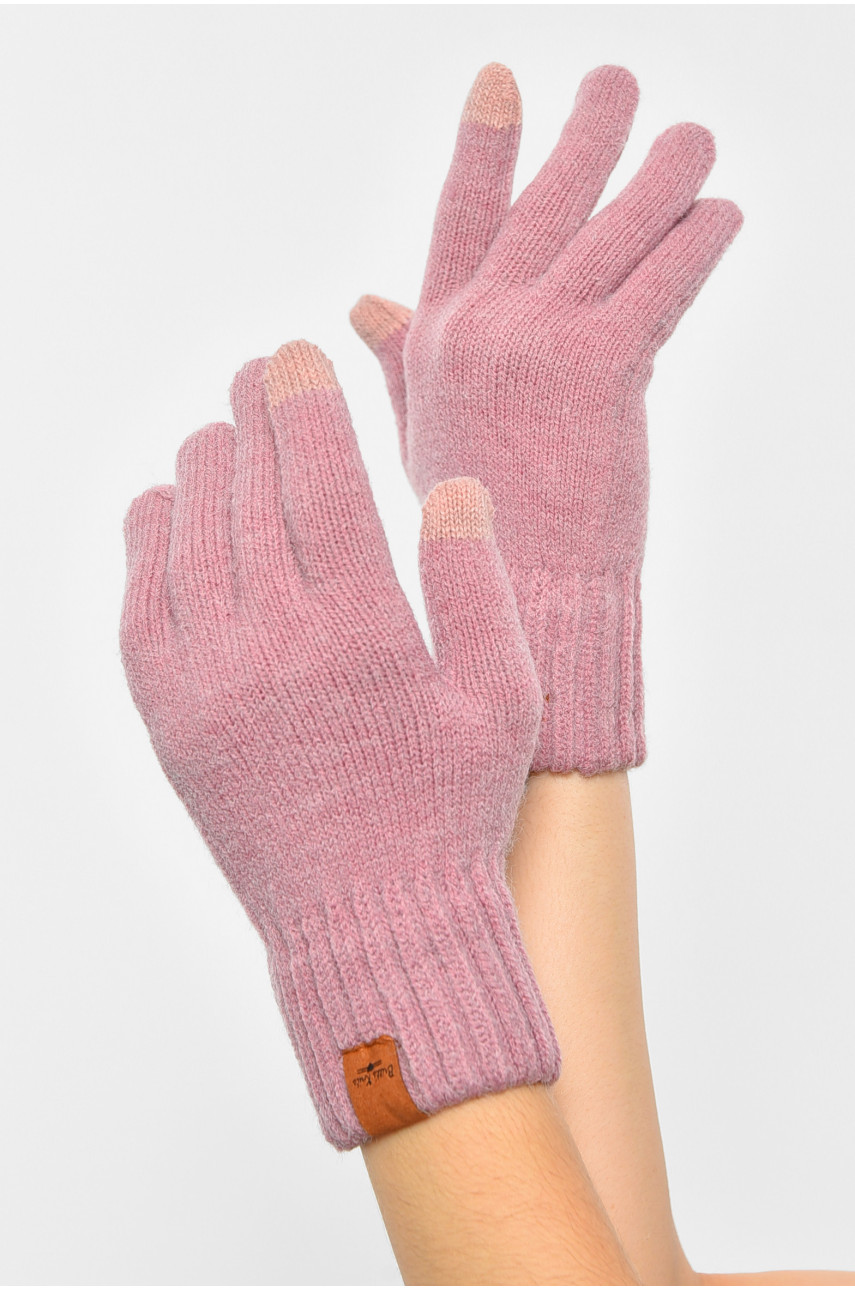 Рукавички жіночі сенсорні рожевого кольору утеплені 7028 189507