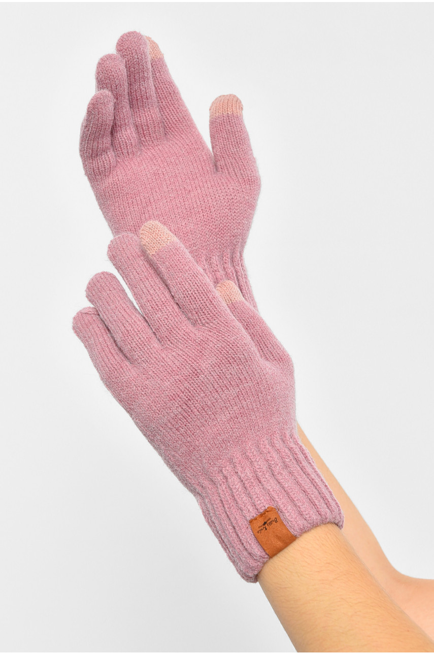 Рукавички жіночі сенсорні рожевого кольору утеплені 7028 189507