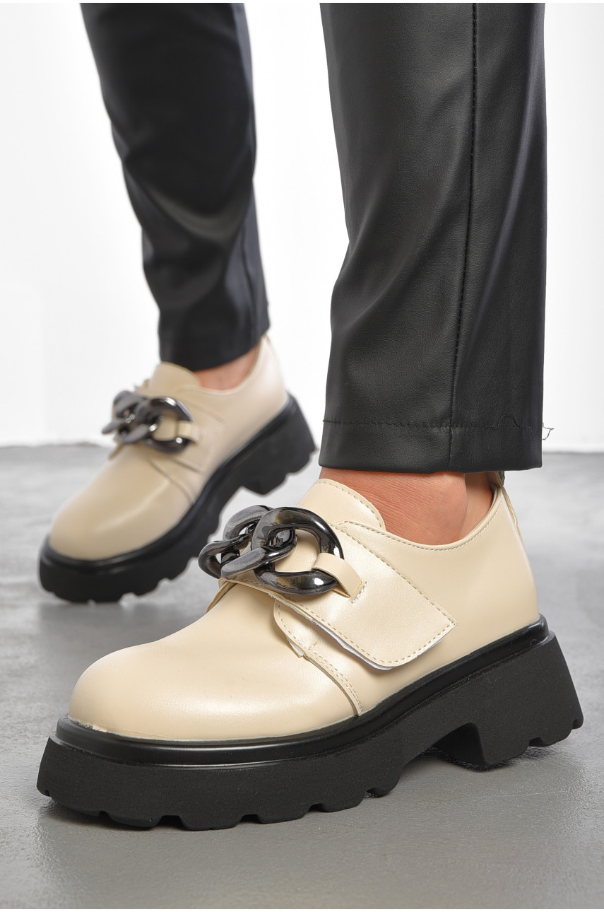 Лофери жіночі бежевого кольору Y96-1 189510