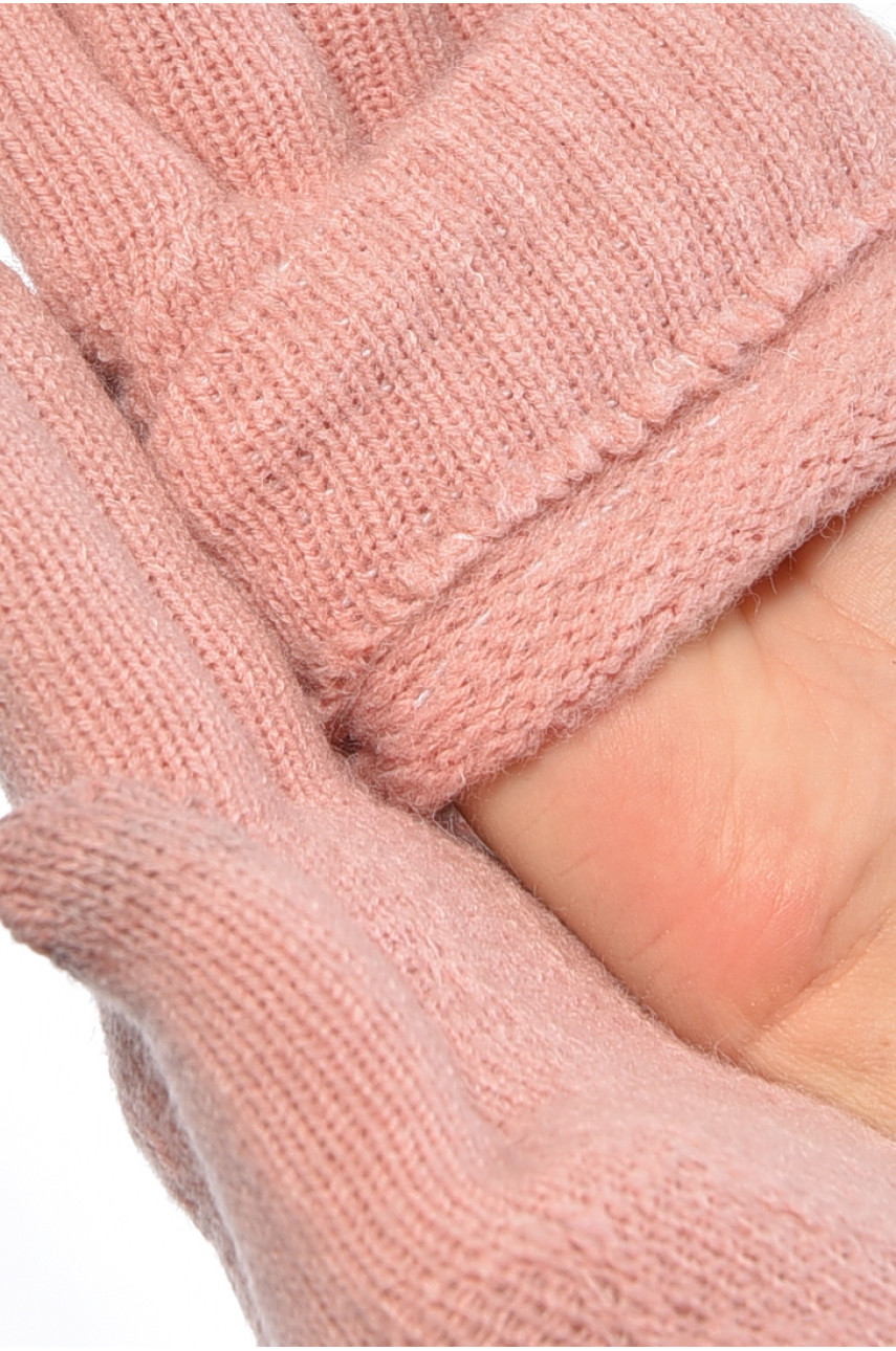 Рукавички жіночі сенсорні персикового кольору утеплені 7023 189512